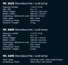 Aplica iluminat exterior din fier forjat, WL 3628