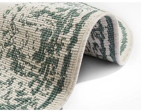 Covor adecvat pentru exterior NORTHRUGS Borbon, ø 140 cm, verde-crem