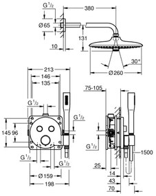 GROHE 34878000 - Sistem de duș PRECISION SMARTCONTROL, 260 mm, crom lucios