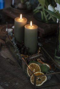 Tava decorativa din sticla cu rama aurie 40x13 cm