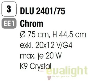 Lustra eleganta cristal K9 diametru 75cm Celeste DLU 2401/75 chrom OR