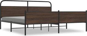 vidaXL Cadru de pat metalic fără saltea, stejar maro, 200x200 cm