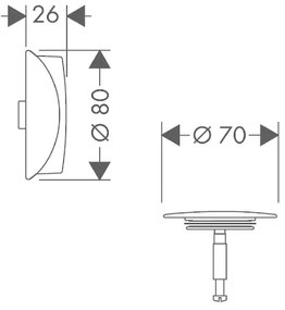 Capac ventil cada si maner rotire preaplin Hansgrohe Flexaplus, negru periat Negru periat