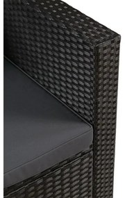 Jusky Set ratan de gradina Punta Cana L - perne negre/antracit