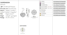 Lustra design unicat realizat manual Veli Gold, 42cm