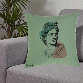 Perna Decorativa Bust Grec Vaporwave, 40x40 cm, Verde, Husa Detasabila, Perna Inclusa, BEKZ®