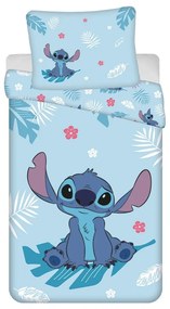 Lenjerie de pat pentru copii albastră din bumbac pentru pat de o persoană 140x200 cm Lilo and Stitch "Blue" – Jerry Fabrics