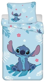 Lenjerie de pat pentru copii albastră din bumbac pentru pat de o persoană 140x200 cm Lilo and Stitch "Blue" – Jerry Fabrics