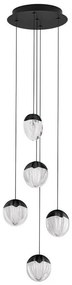 Lustra cu 5 pendule LED ALICIA negru