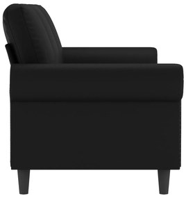 Canapea cu 3 locuri, negru, 180 cm, piele ecologica Negru, 212 x 77 x 80 cm