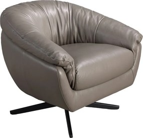 Fotoliu pivotant design LUX, Piele naturala, Cowhide gri