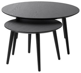Măsuțe de cafea negre 2 buc. rotunde ø 88 cm Adda – Unique Furniture