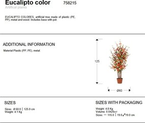 Planta artificiala, Eucalipt colorat H-125cm