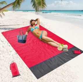 Pătură mare pentru plajă sau natură - roșu