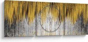 Tablou - Linii de aur (cu ceas) (90x30 cm)