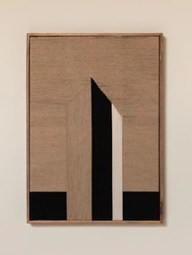 Tablou de perete din lemn de mango și iută naturală, H107 cm, "Arrow"