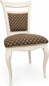 Scaun lemn masiv crem Victoria Patinat, 47 × 55 × 97 cm