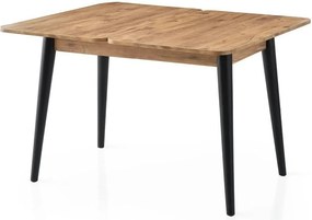 Masa extensibila DOLUNAY 1284, stejar/negru, PAL melaminat, 100/120x60