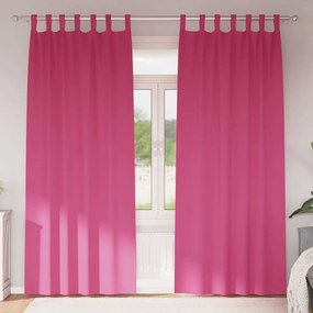 vidaXL Perdele cu perdele 2 pcs Roz intens 260 x 140 cm Poliester