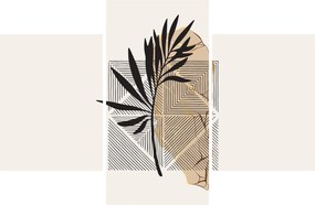Tablou - Abstracție cu frunze tropicale N⁰1 (90x60 cm)