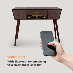 Auna Belle Epoque 1912, gramofon retro, CD, BT, USB, DAB+/FM, maro
