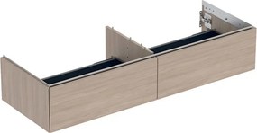 Dulap baza suspendat Geberit One cu 2 sertare stejar bej 135 cm
