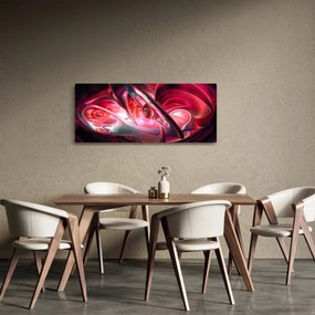 Tabloul fractalilor în roșu (120x50 cm)
