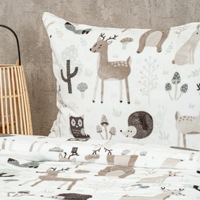 Lenjerie de pat pentru copii din microflanel4Home Nordic friends, 140 x 200 cm, 70 x 90 cm