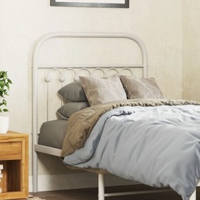 vidaXL Tăblie de pat metalică, alb, 75 cm