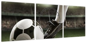 Tablou - Minge de fotbal (cu ceas) (90x30 cm)