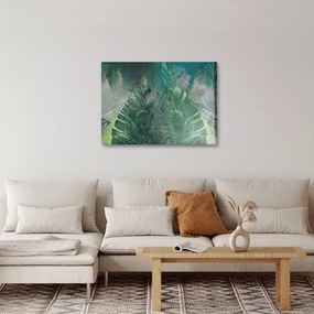 Tablou - Textura de beton cu frunze (70x50 cm)