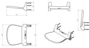 Scaun de duș pliabil GEDY 2282 Sound, 38 x 35,5cm, alb