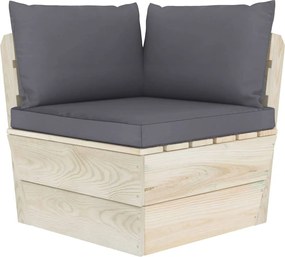vidaXL Canapea de grădină din paleți, colțar, cu perne, lemn molid