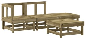 3186486 vidaXL Set mobilier relaxare de grădină, 4 piese, lemn de pin tratat