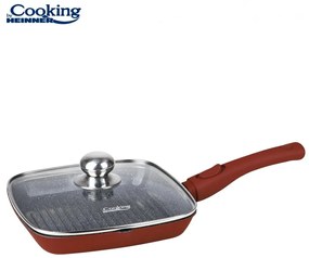 Tigaie Grill Aluminiu Turnat+Capac 24x4 Cm,Calabria, Cooking By Heinner HR-JLG-A24G