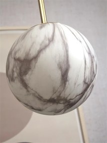 Lustra, pendul din sticla cu aspect de marmura Carrara large auriu