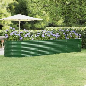 Jardiniera gradina verde 396x100x68cm otel vopsit electrostatic 1, Verde, 396 x 100 x 68 cm