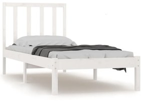 3105102 vidaXL Cadru de pat single, alb, 90x190 cm, lemn masiv de pin