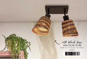 Plafoniera eco din bambus Java 2-Shade bl/15x17, bl./nat