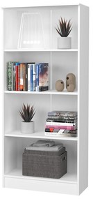 Biblioteca Flint, 3 Polite, Alba, 70 x 32 x 159 cm