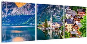 Tablou - Sat alpin (cu ceas) (90x30 cm)