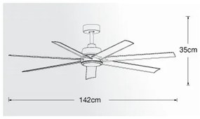 Ventilator LED de tavan Lucci Air 213182 ATLANTA 1xGX53/52W/230V alb + telecomandă