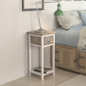242039 vidaXL Noptieră cu 1 sertar, maro și alb