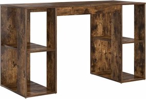 vidaXL Birou cu raft Stejar fumuriu 130 x 50.5 x 75 cm Lemn compozit