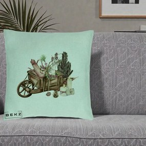 Perna Decorativa Roaba Rustica de Craciun, 40x40 cm, Verde Menta, Husa Detasabila, Perna Inclusa, BEKZ®