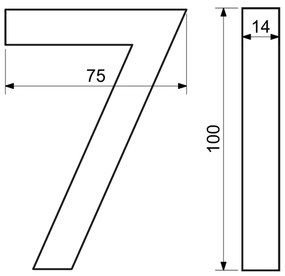 Numărul de casă 7", RN.100LV, structurat, antracit"