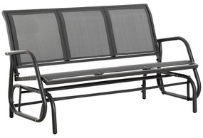 Outsunny Banca Balansoar de Gradina cu 3 Locuri din Metal si Tesatura, 151x75x85cm, Gri | Aosom Ro