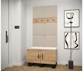 Set mobilier pentru hol Amanda 4 (Stejar artisan + bej). 1085884