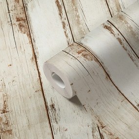Tapet lemn alb vintage vlies