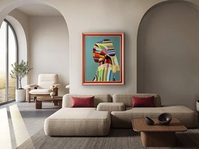 Tablou decorativ Joven con perla POP, 84x104cm